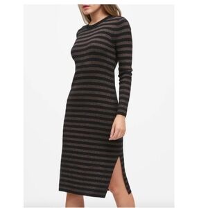 Banana Republic Navy Metallic Stripe Sweater Dress Size M